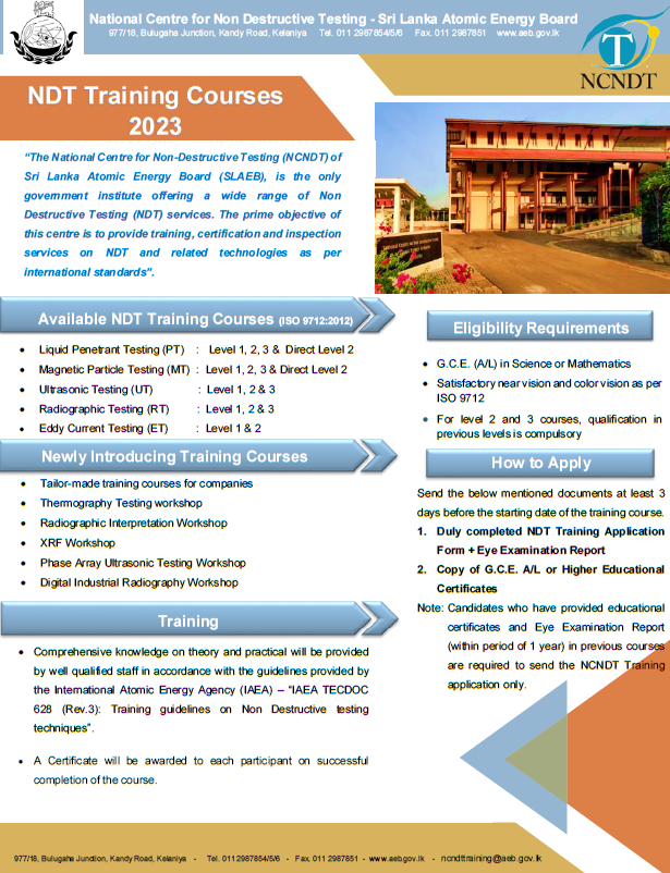 NDT Training Courses 2023